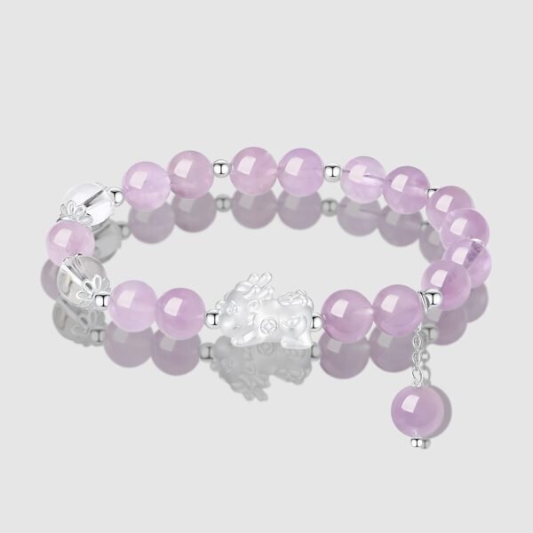 Silver Piyao Amethyst Luck Bracelet