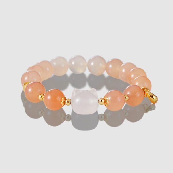 Lucky Paws – Red Agate Cat Guardian Mala