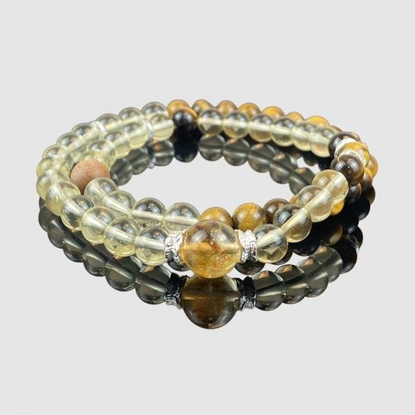 Multi-Strand Citrine &Tiger Eye Manifestation Bracelet