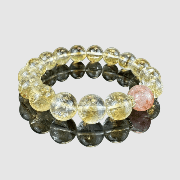 Natural Golden Citrine with Red Inclusion Bracelet