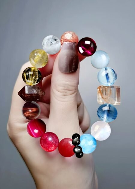 Colorful crystal auspicious bracelet