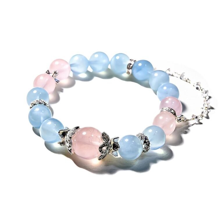 Blue and pink fantasy bracelet